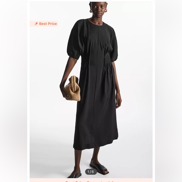 COS Black Midi Dress Size 12 - Picture 2 of 14